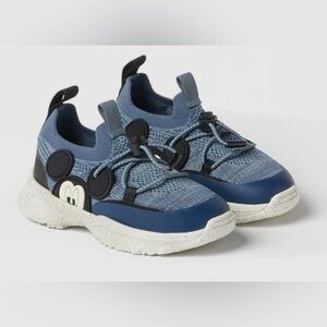 NWT Zara kids Disney boy toddler Mickey Mouse sock style shoe sneaker blue